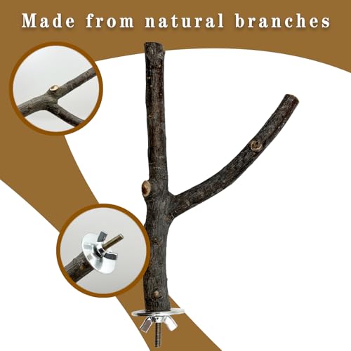 5Pcs Natural Wooden Bird Perch Set (Brown / 5PCS-A)