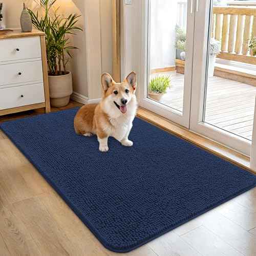 Dog Door Mat for Muddy Paws 45x27 (Dark Blue / 45" X 27")