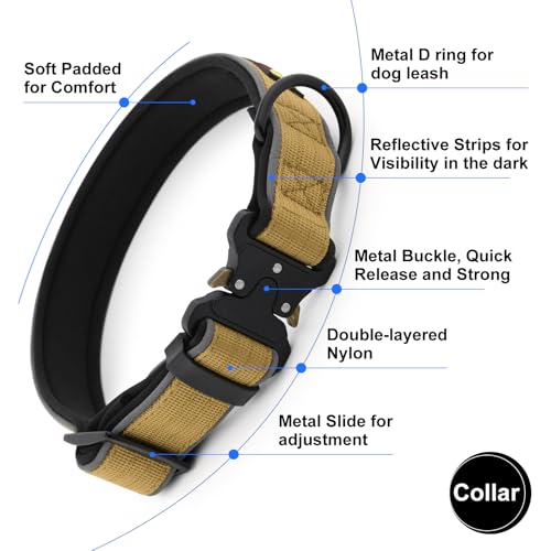 Tactical Dog Collar (L / Brown)