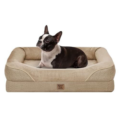 Orthopedic Waterproof Dog Bed for Medium and Large Dogs (Light brown / 36"L x 27"W x 7"Th)