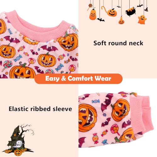 Small Dogs Outfit Soft Puppy Onesies Pjs Halloween Dog Pajamas Pet Coat Cat Apparel Comfy Doggie Jumpsuit Bodysuit for All Seasons P351XL (Candy Pumpkin / X-Large)