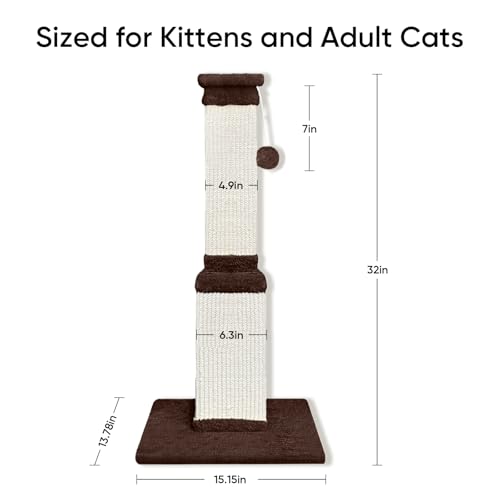 Cat Scratching Post for Indoor Cats (Brown)