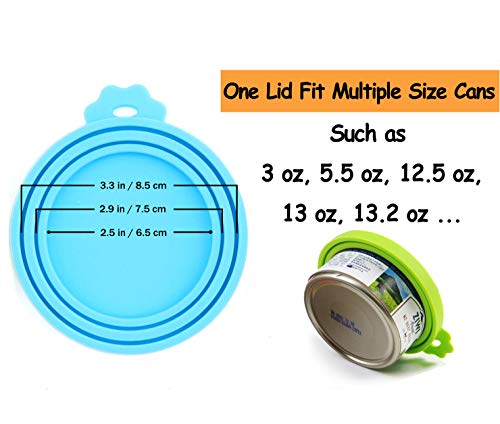 Pet Food Can Cover Silicone Can Lids for Dog and Cat Food (Blue/Purple)