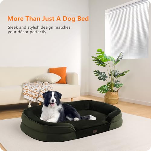 Orthopedic Waterproof Large Dog Bed Sofa (Green / Large(38 x 28.5 x 6 inch))