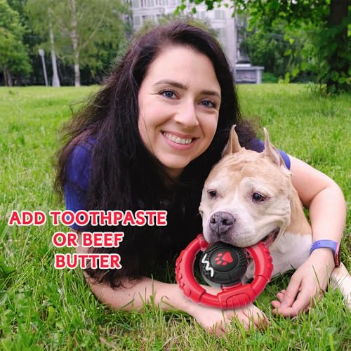Dog Toys for Aggressive Chewers Large Medium Small Breed Indestructible (Red / Medium)