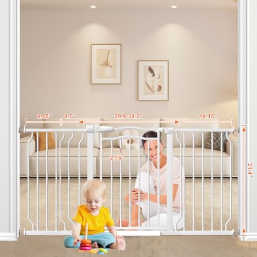 53.1 62.5 Inch Extra Wide Baby Gate (White / 53.1"-62.5")
