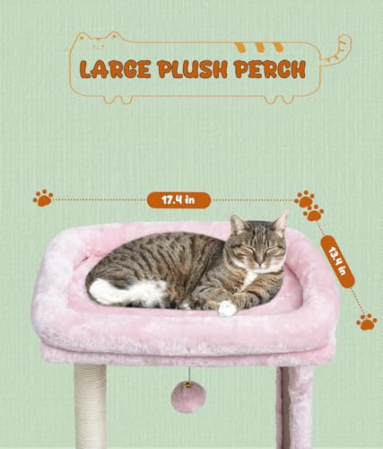 Small Pink Cat Tree for Indoor Cats (Pink)
