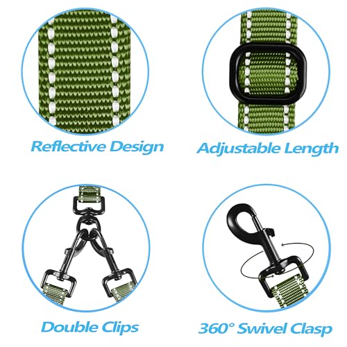 Double Dog Leash (Khaki Green)