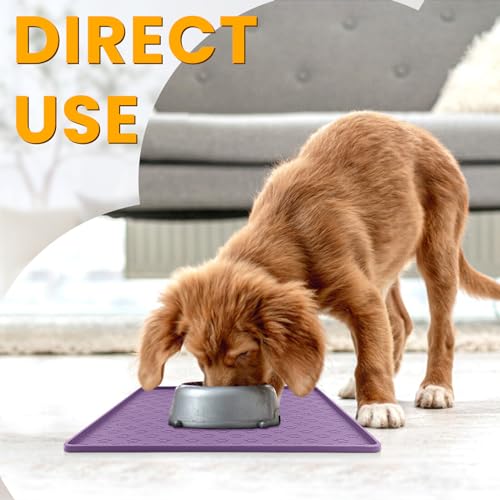 Dog Food Mat Anti (11.8"L x 11.8"W / Purple)
