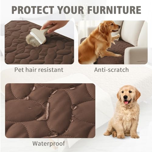 Pet Bed Cover Dog Bed Blanket for Sofa and Furniture Waterproof New Pattern Design (82x102 Inch (Pack of 1) / Chocolate)