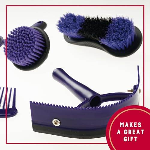 6 Piece Horse Grooming Kit (Purple/Black)