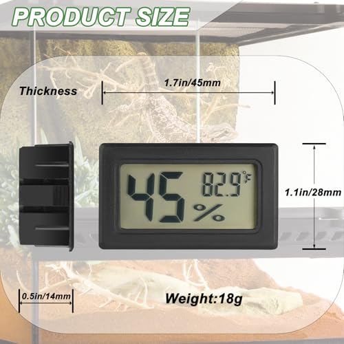 Reptile Thermometer and Humidity Gauge Digtal Terrarium Thermometer 2pc (rectangle)