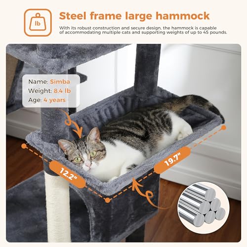 Large Cat Tower (XL-70" / Dark Gray)