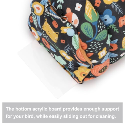 Bird Nest House Winter Warm Snuggle Hut Bird Bed Hanging Hammock for Parrots Budgies Parakeets Caique Senegal Cockatiels Conures (Small / Black)