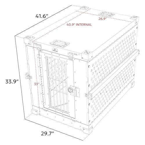 Aluminum Collapsible Dog Crate (Gray / 41.6"L x 29.7"W x 33.9"H)