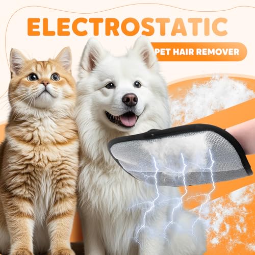 Pet Hair Removal Glove for Cats & Dogs (3pcs_black)