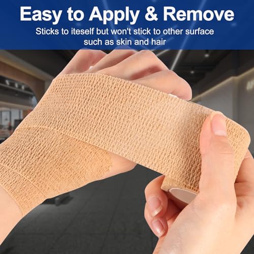 24 Pack 4 Inch Self Adhesive Bandage Wrap (Brown / 4 Inch)
