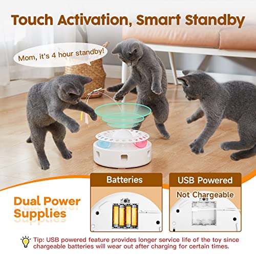 Cat Toys 3in1 Automatic Interactive Kitten Toy (White)