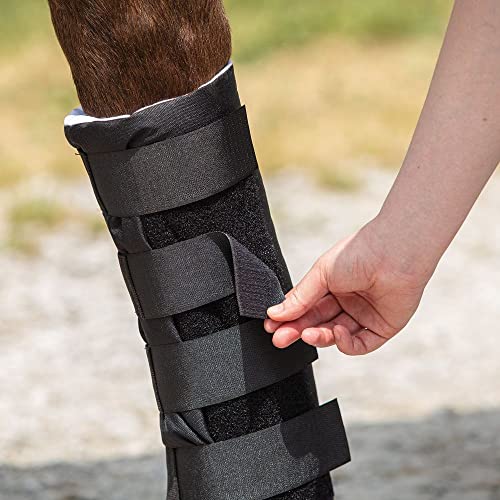 Quick Wrap No Bow Leg Wraps for Horses (Black / 12")