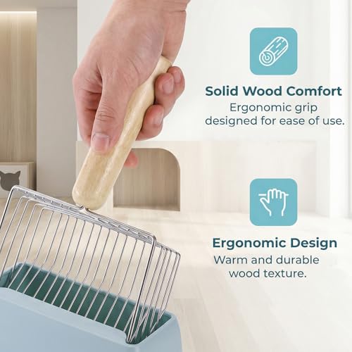2 Pack Fast Sifting Cat Litter Scoop with Stand