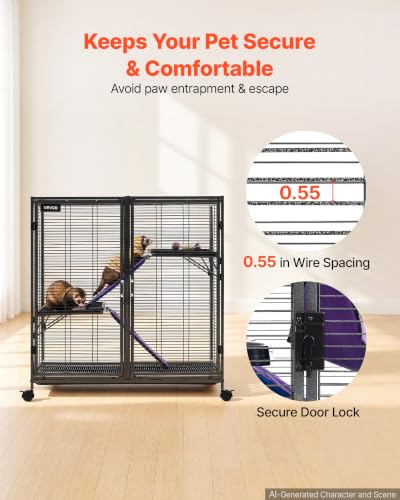 Metal Small Animal Cage 37.8" H 3 (35.4"L x 22.8"W x 37.8"H)