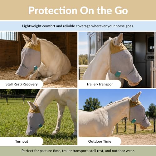 TSZ Horse Fly Mask with Ears Cover (Horse)