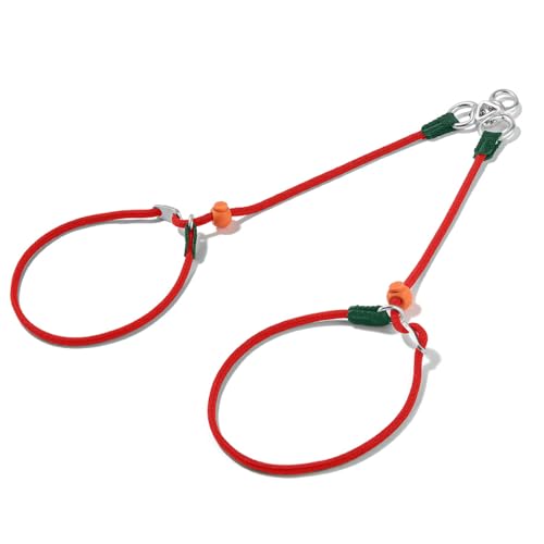 Slip Lead Leash 2 Dogs (Red / w/o Handle)