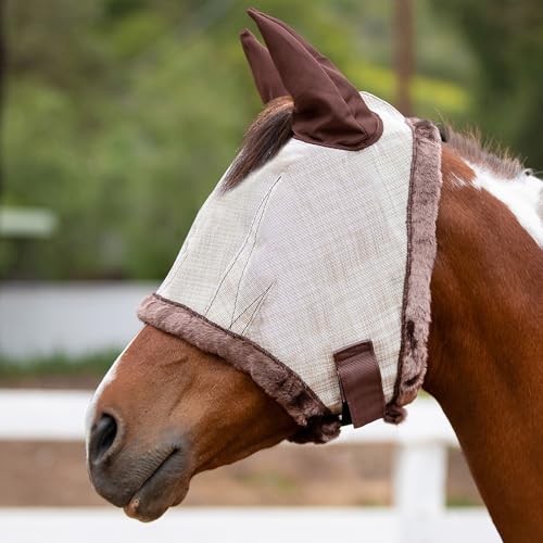 Horse Fly MASK with Fleece Ears and Forelock Hole (XL (Large Horse) / 500 - Desert Sand)