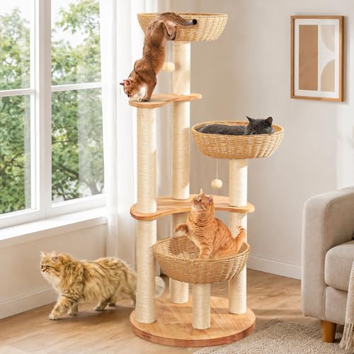 54" Modern Cat Tree Tower for Indoor Cats