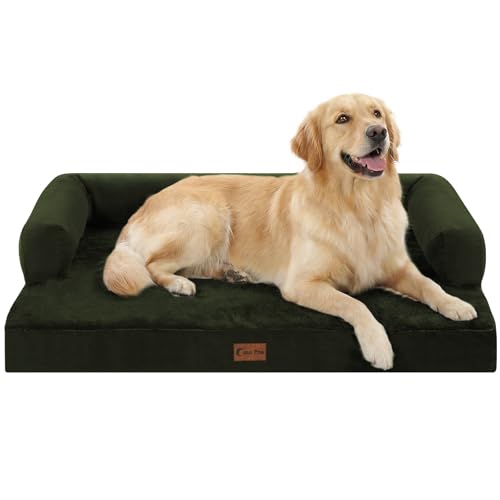 Waterproof Orthopedic Dog Bed for Large Dogs (Olive Green / 36.0"L x 27.0"W x 7.0"Th)