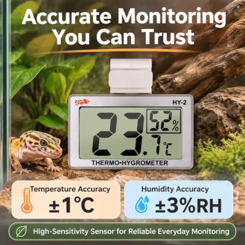 Reptile Thermometer Hygrometer (Silver)