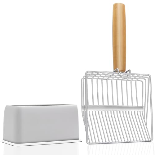 Fast Sifting Cat Litter Scoop with Holder Stand (0.2&0.4inch gap)