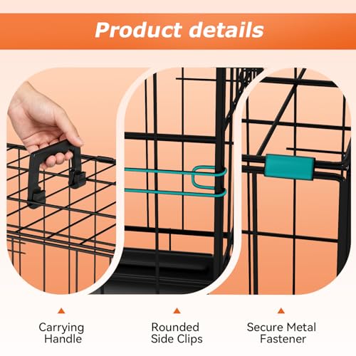 30" Foldable Metal Dog Crate (Black)
