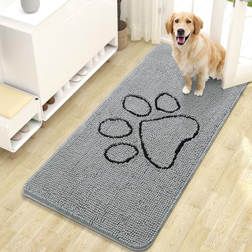 Dog Door Mat for Muddy Paws 47x24 (Grey / 47" X 24")
