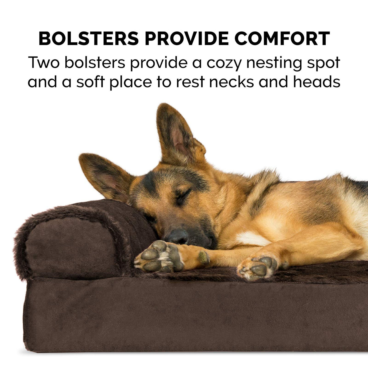 Cooling Gel Dog Bed for Large Dogs w (Jumbo Plus / (Plush & Velvet) Sable Brown)