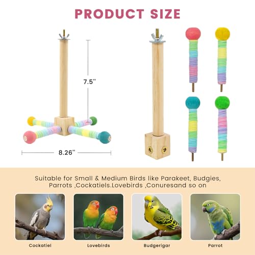 Upgraded Parrot Perch Toy (Rainbow colors)