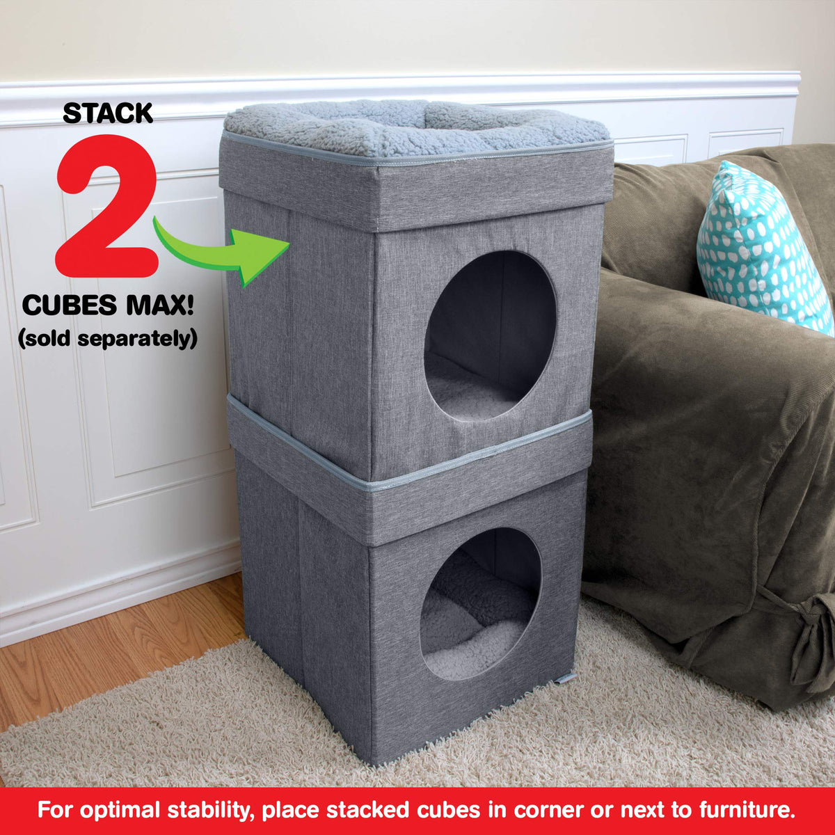Indoor Cat Cube Furniture (A) Cat Cube (Gray))