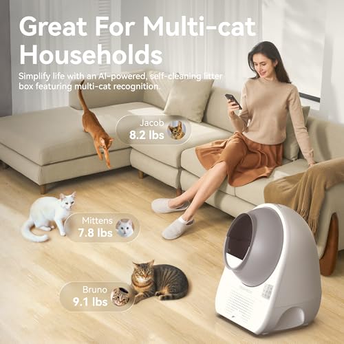 Luxury Self Cleaning Cat Litter Box for Multiple Cats (White / X-Large (Luxury))