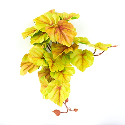 Yellow Reptile Terrarium Plants Fake Heuchera Hanging Suction Décor (Fake Heuchera Micrantha Yellow)