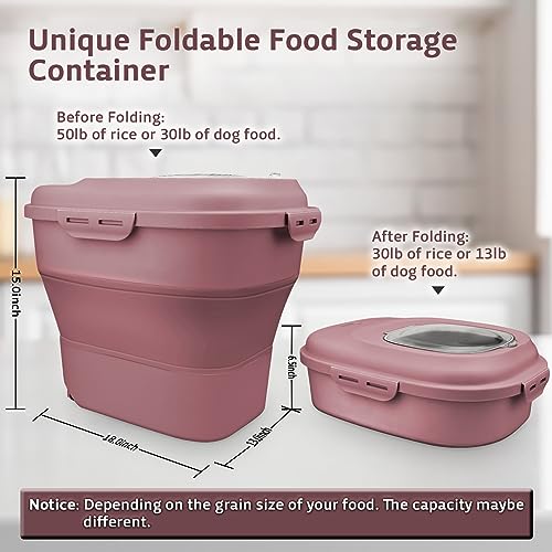 Rice Storage Bin Cereal Containers (Pink)
