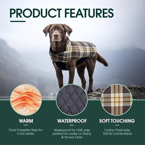 Waterproof Dog Coat (New Brown / 2X-Large (Pack of 1))