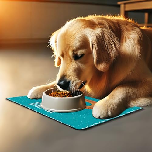 Bon Appetit Pet Mat for Food and Water (White Brown)