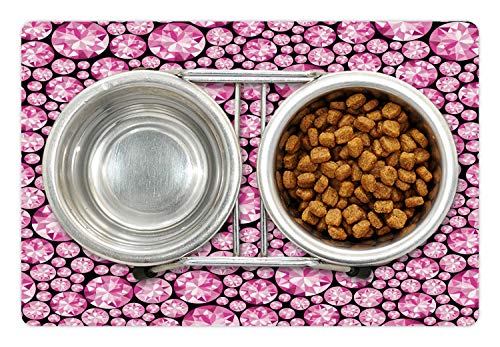 Feminine Pet Mat for Food and Water (Pink)