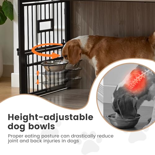 27 Inch Heavy Duty Dog Crate Furniture for Puppy (Rustic Grey / 27.2"L x 20.1"W x 23.6"H)