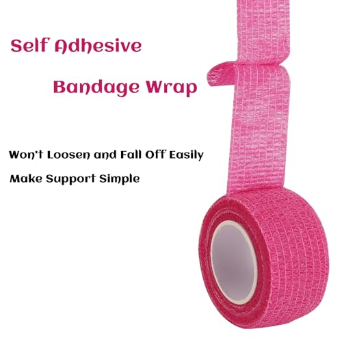 24 Rolls Elastic Self Adhesive Bandage Wrap 1 Inch (1 Inch-24 Count Color)