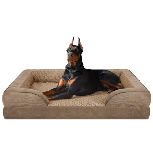 XXL Plus Orthopedic Dog Beds Large Sized (Brown / XXL- PLUS (53"x 42"x 8"))