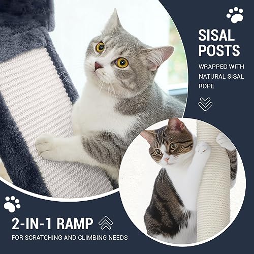 68 Inches Cat Tree (68 in / Smoky Grey)