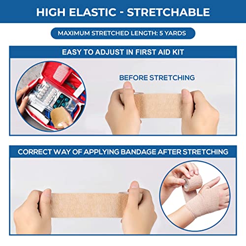 Self Adhesive Bandage Wrap (2 Inch Multicolor - 12 Pack)