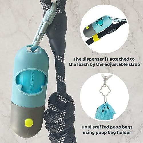 Dog Poop Bag Dispenser with Built (Crystal Blue / 1 Count (Pack of 1))