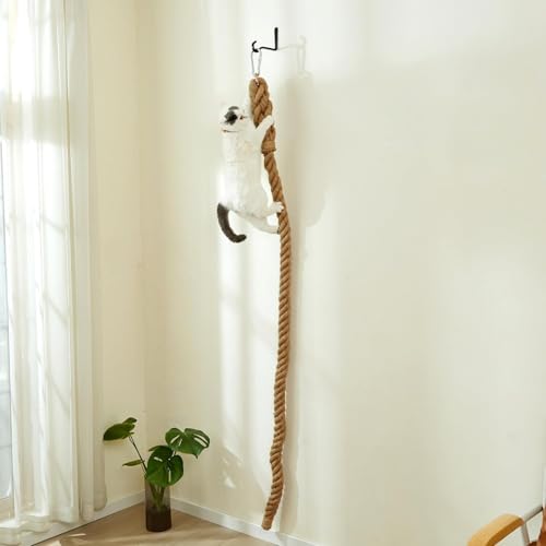 1.9" x 6.56Ft Cat Climbing Jute Rope with Hook (6.56 Feet / Wall Rope)